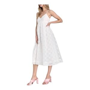 Lulus Radiate Elegance Ivory‎ Floral Tulle Midi Dress Women Size XS NWT